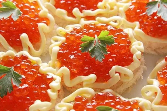 Red caviar.