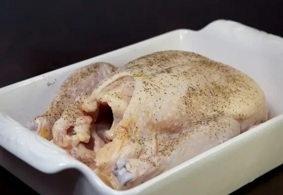 Птица: Курица, запеченная с апельсинами