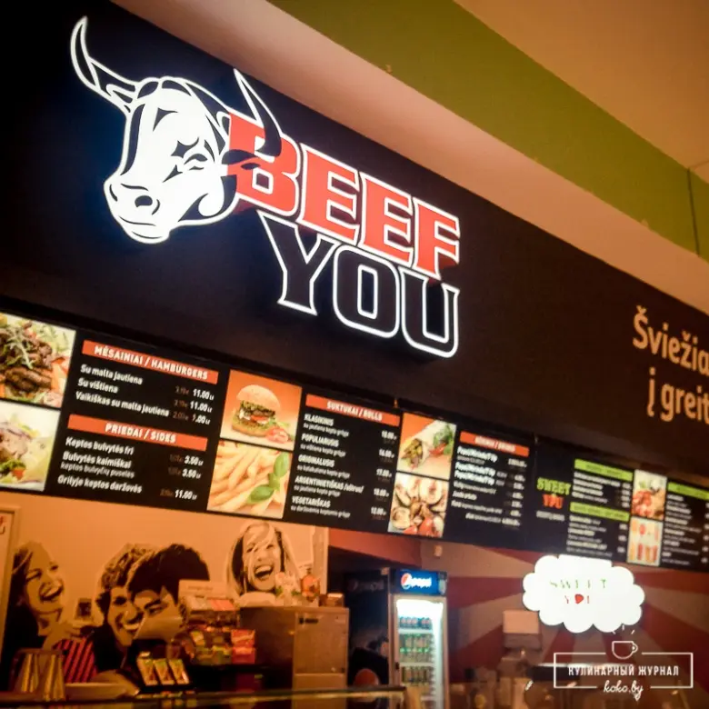 Заведения: «Beef You» оплот сытного фастфуда в Вильнюсе — самый большой гамбургер по цене двух в Минске