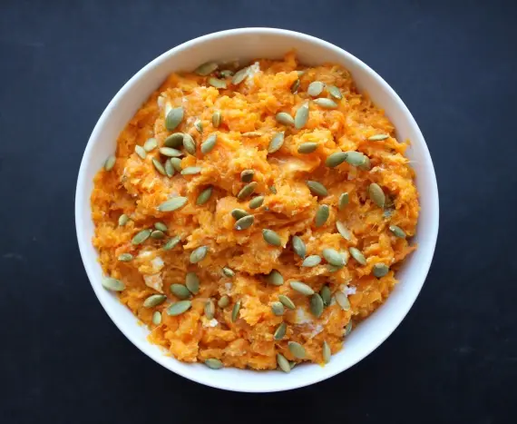 Овощи и гарниры: Пюре из батата с бананами и кукурузой