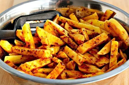 Овощи и гарниры: ФОТО РЕЦЕПТ: Ароматный картофель фри, запеченный в духовке